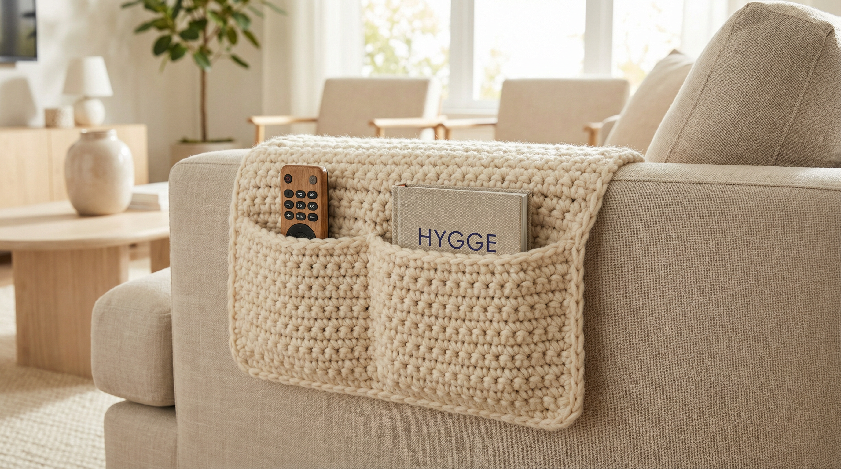 Crochet Couch Arm Pocket - Stylish Sofa Organizer