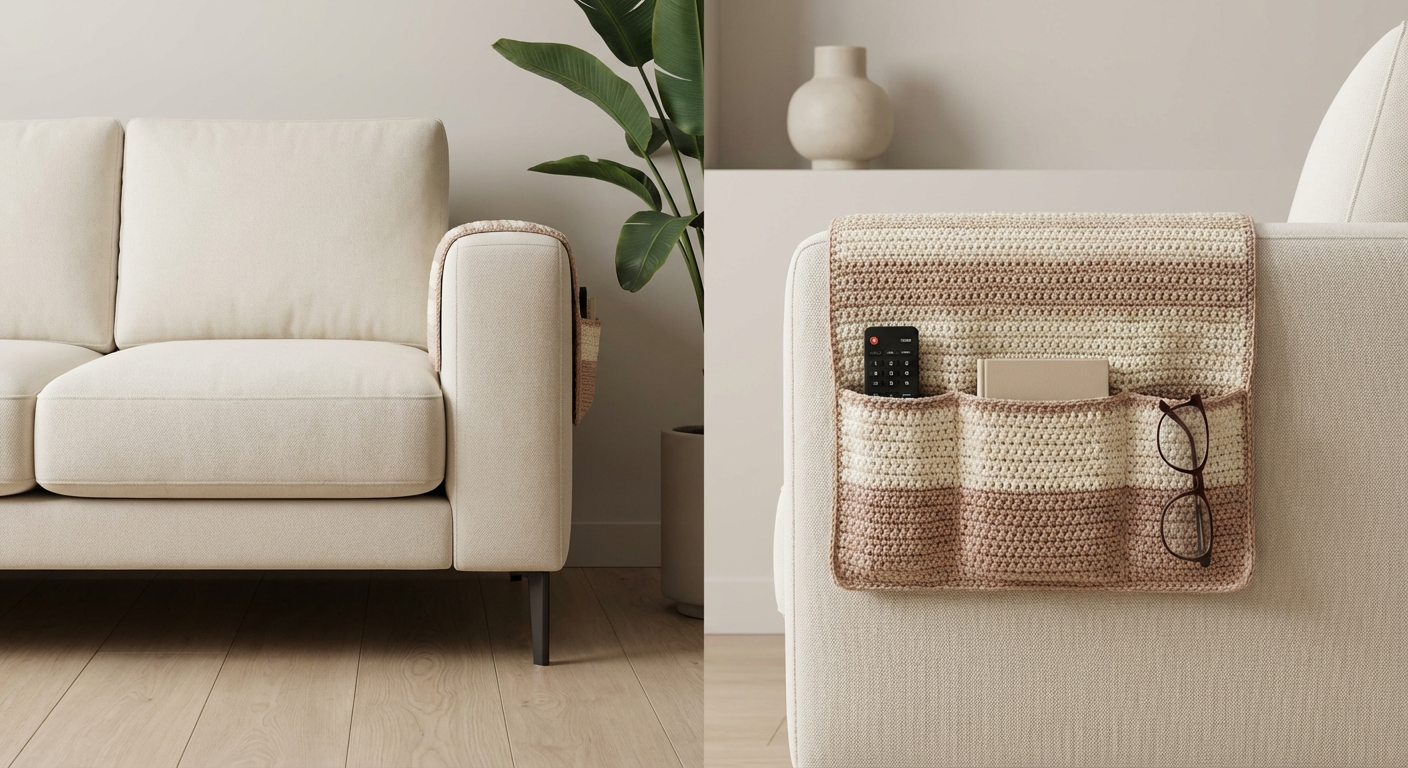 Crochet Couch Arm Pocket - Stylish Sofa Organizer